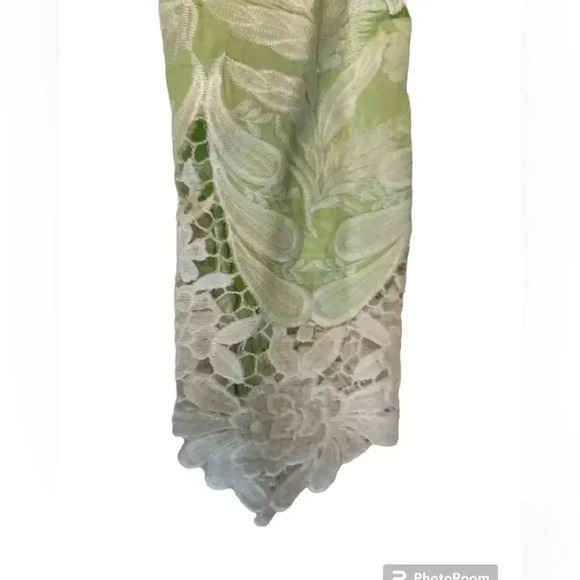 3/$20. Indian tunic green with floral lace applicay detail side slip hand made - Picture 10 of 10